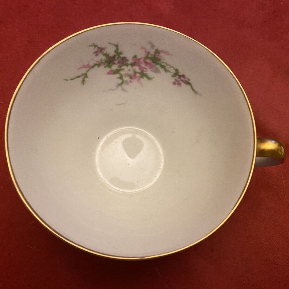 Theodore Haviland New York Made France Rosalinde Tea Cup Porcelain Floral Gold